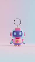 Animated security mascot keychain charm